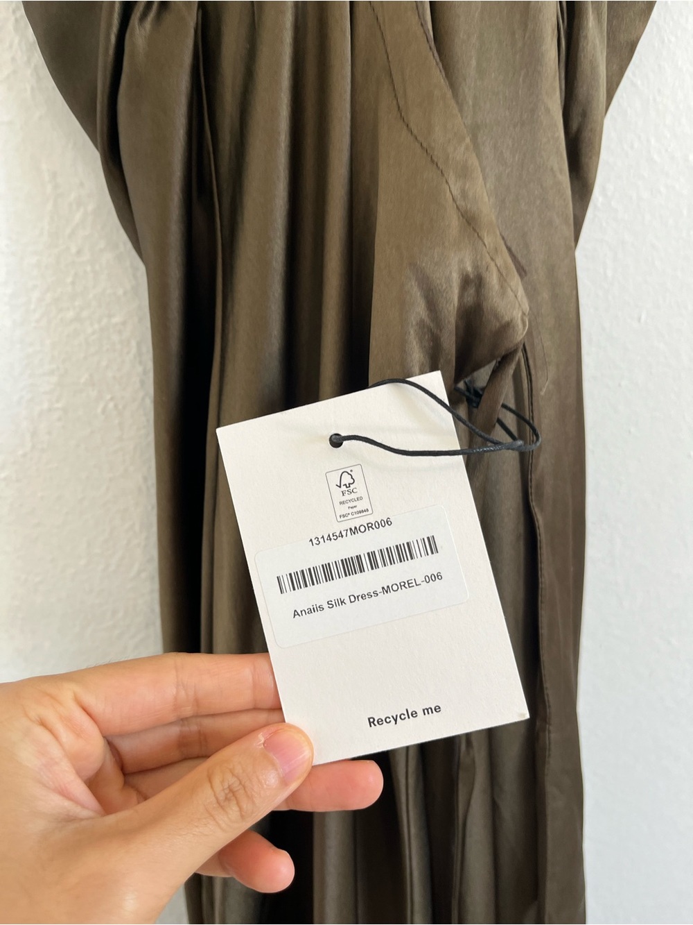 Reformation Anaiis Silk Dress in Morel Size 6 - Picture 8 of 9